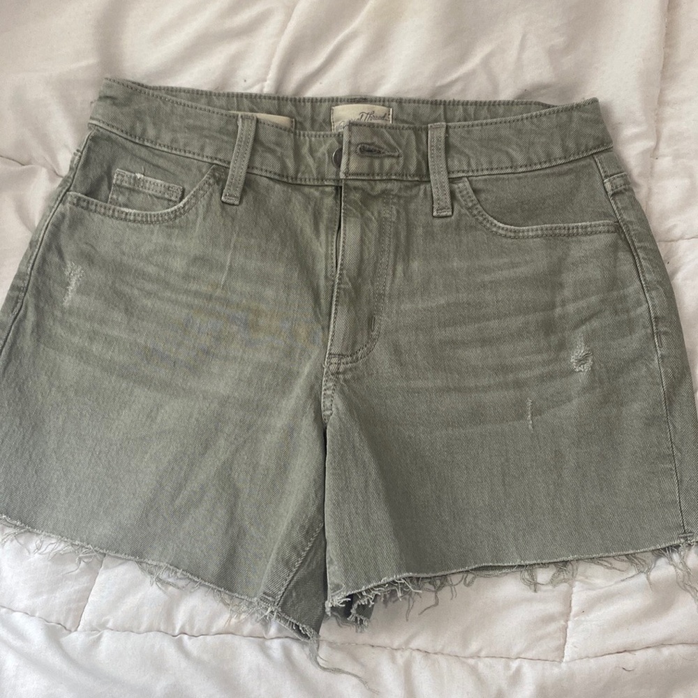 army green jean shorts
